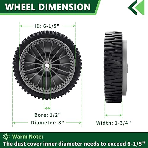 Miniatura 9 de Paquete de 2 ruedas delanteras de transmisión reemplazan a las ruedas Toro 119-0311 205-360 20954 137-4832