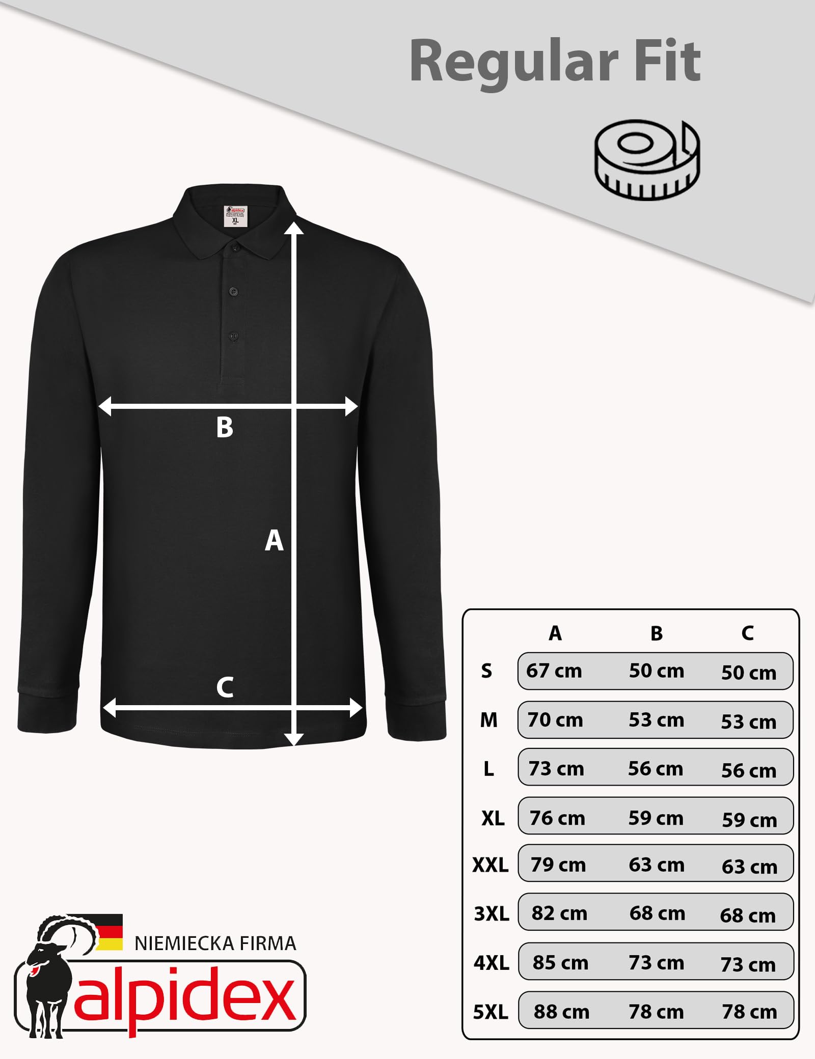 ALPIDEX Polo Męskie 2-Pak 100% Bawełna Koszulki z Długim Rękawem Jednokolorowe S M L XL XXL 3XL 4XL 5XL