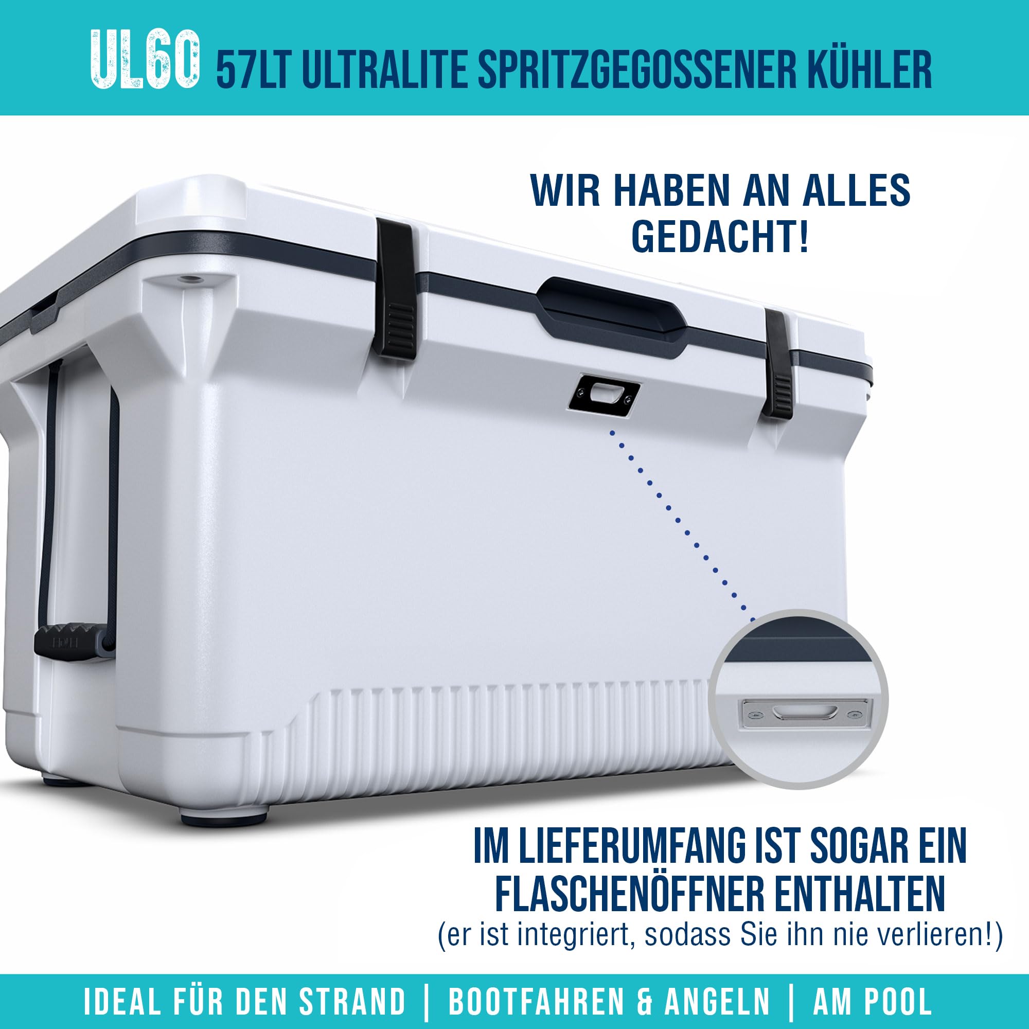 ENGEL 56,8 Liter Große Kühlbox - Ultra-Leicht, Tragbare, Passive Kühlbox für Camping, Picknick, Wandern, Festival - Eisbox Ohne Strom Hält EIS bis zu 7 Tage, 75 x 45,7 x 43,2 cm