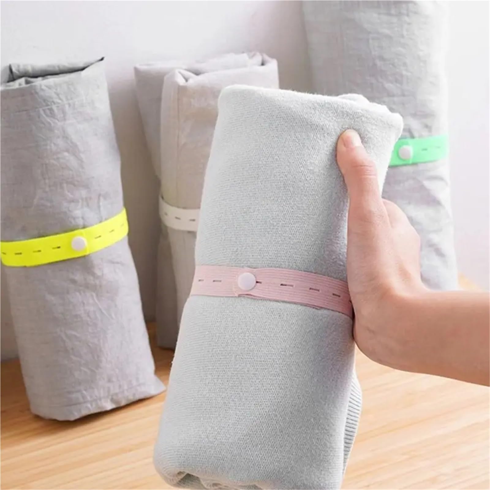 Elástico para coser 240 Uds DIY artesanía costura ropa bandas elásticas Nylon con ojal enrollable ahorro de espacio calcetines organizador ajustable(45cm)