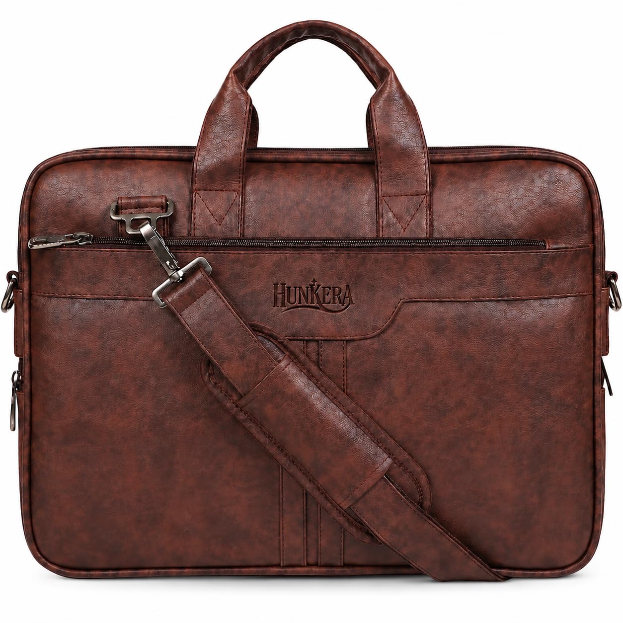 Heritage Series 15.6 Inch Vegan Leather Laptop Messenger Bag for Men & Women | Tan Office Briefcase with Shoulder Strap | Fits Laptop, Documents & Daily Essentials-image-17