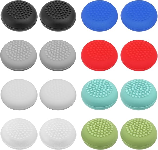 16pcs Joystick Cap, Silicone Thumbstick Thumb Grip Stick Cap Cover Replacement Parts Compatible with Meta Oculus Quest 2 Controller Handle Rocker Silicone Caps (Multi-Color)