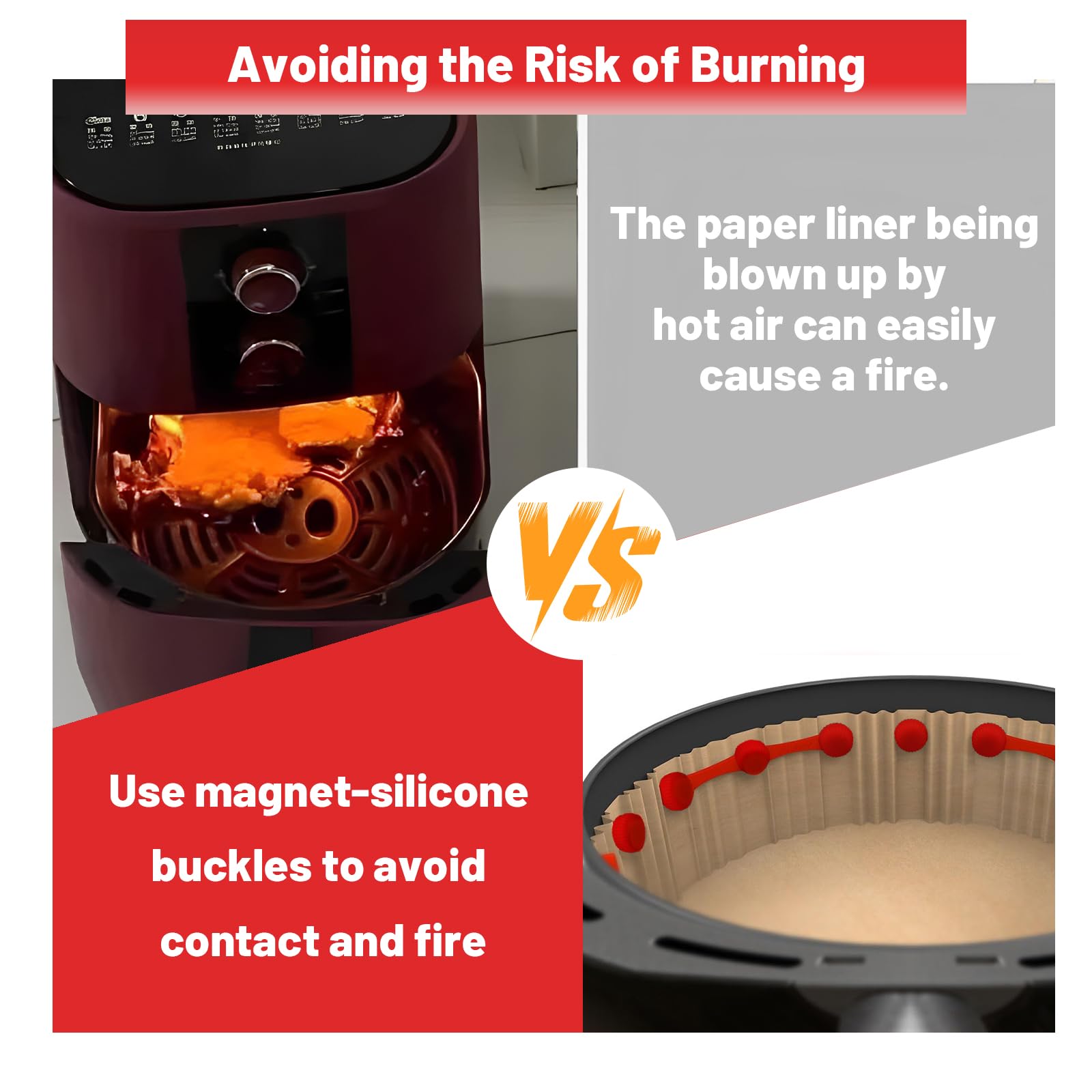 KOVSGQ Boucle Magnétique En Silicone Pour Friteuse à Air