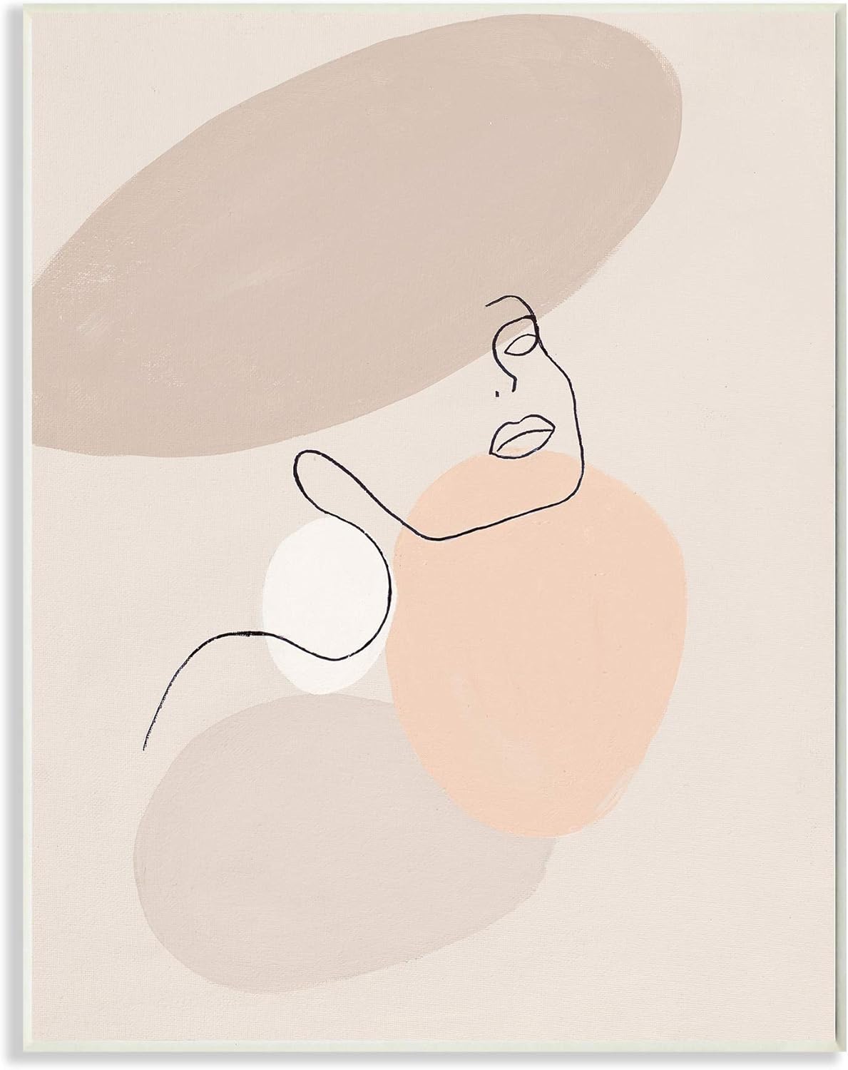 Stupell Industries Minimal Female Line Drawing Over Abstract Shapes