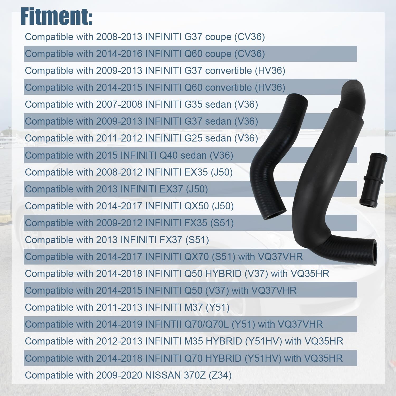 COOL STAR Heater Hose Connector Kit Compatible with Infiniti EX35 FX35 G25 G35 M35h EX37 FX37 M37 370Z Q70 Q50 QX70 Q40 Q60 2009-2020 NISSAN 370Z Replaces 92417-JK20A 92401-JK20A 92402-JK20A