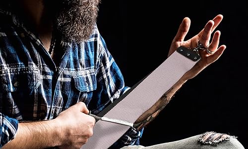 Miniatura 5 de Razor Strop  Barber's Latigo Leather Straight Razor Strop. Doble correa que será una gran adición para cualquier maquinilla de afeitar recta. Trazo