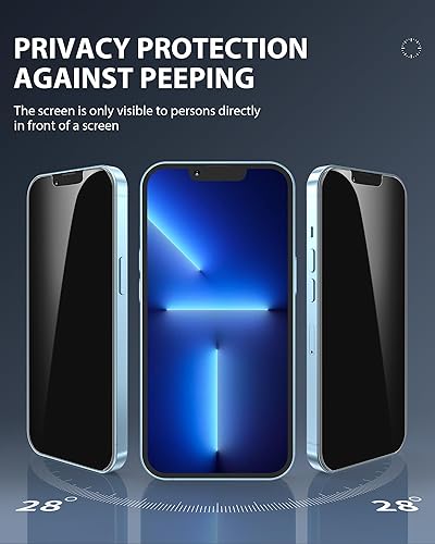 Vista 24 de Protector de pantalla compatible con iPhone 15 de 6.1 pulgadas, protector de pantalla de vidrio templado HD anti luz azul, fácil instalación