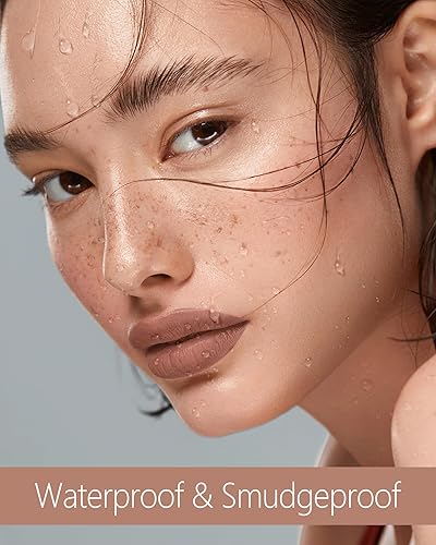 Vista 73 de Lápiz labial marrón nude para mujer, color permanece de larga duración, sin manchas, lápiz labial líquido mate a prueba de transferencia