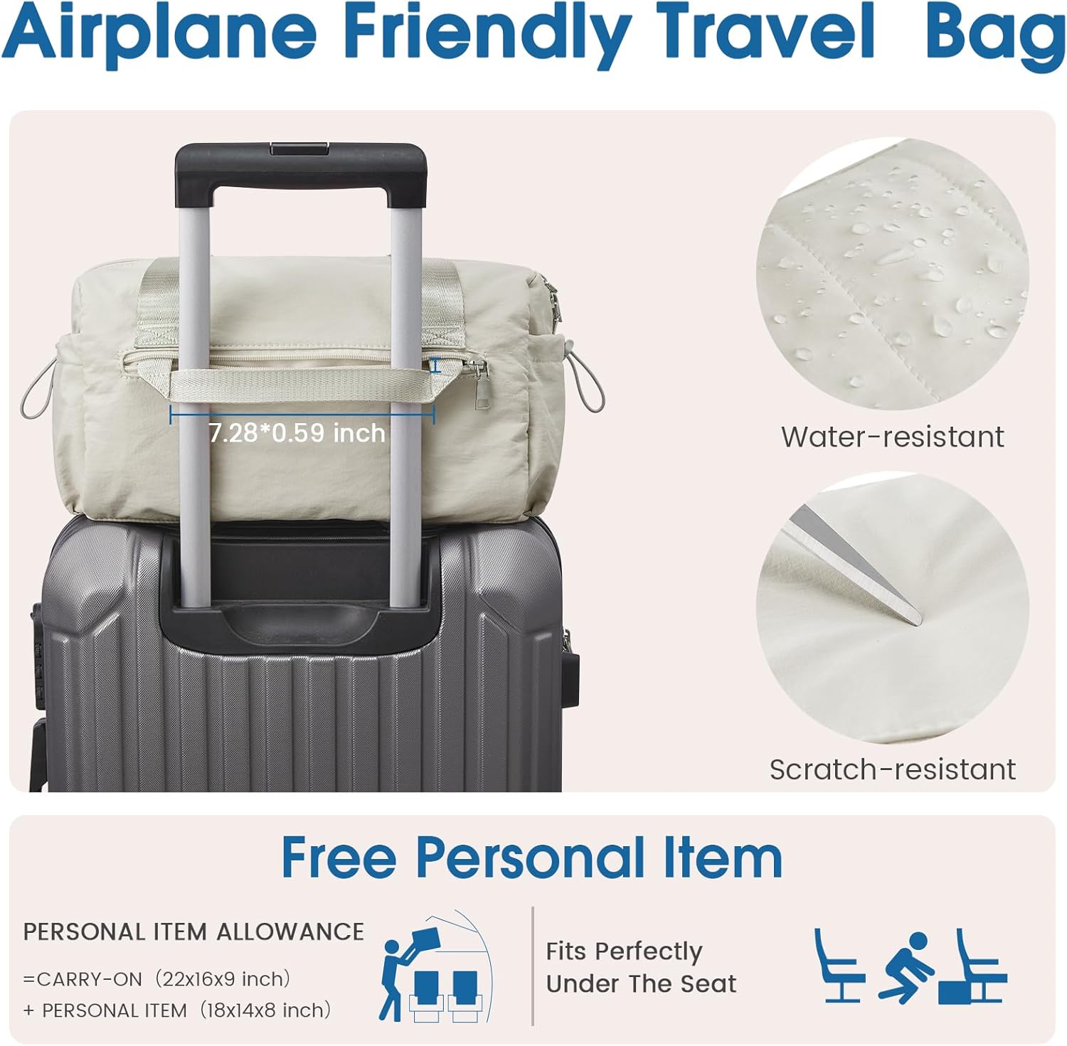 G4Free Small Gym Bag for Women 14 Inch Mini Gym Duffle Bag with Wet Compartment Cute Duffel for Travel Sport Workout (Beige) - Image 6