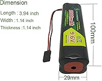 Vista 4 de 9.6 V 2000 mAh NiMH Batería con conector Hitec Square Futaba NT8S600B Transmisor para RC Coches Aviones Heli Sailplanes
