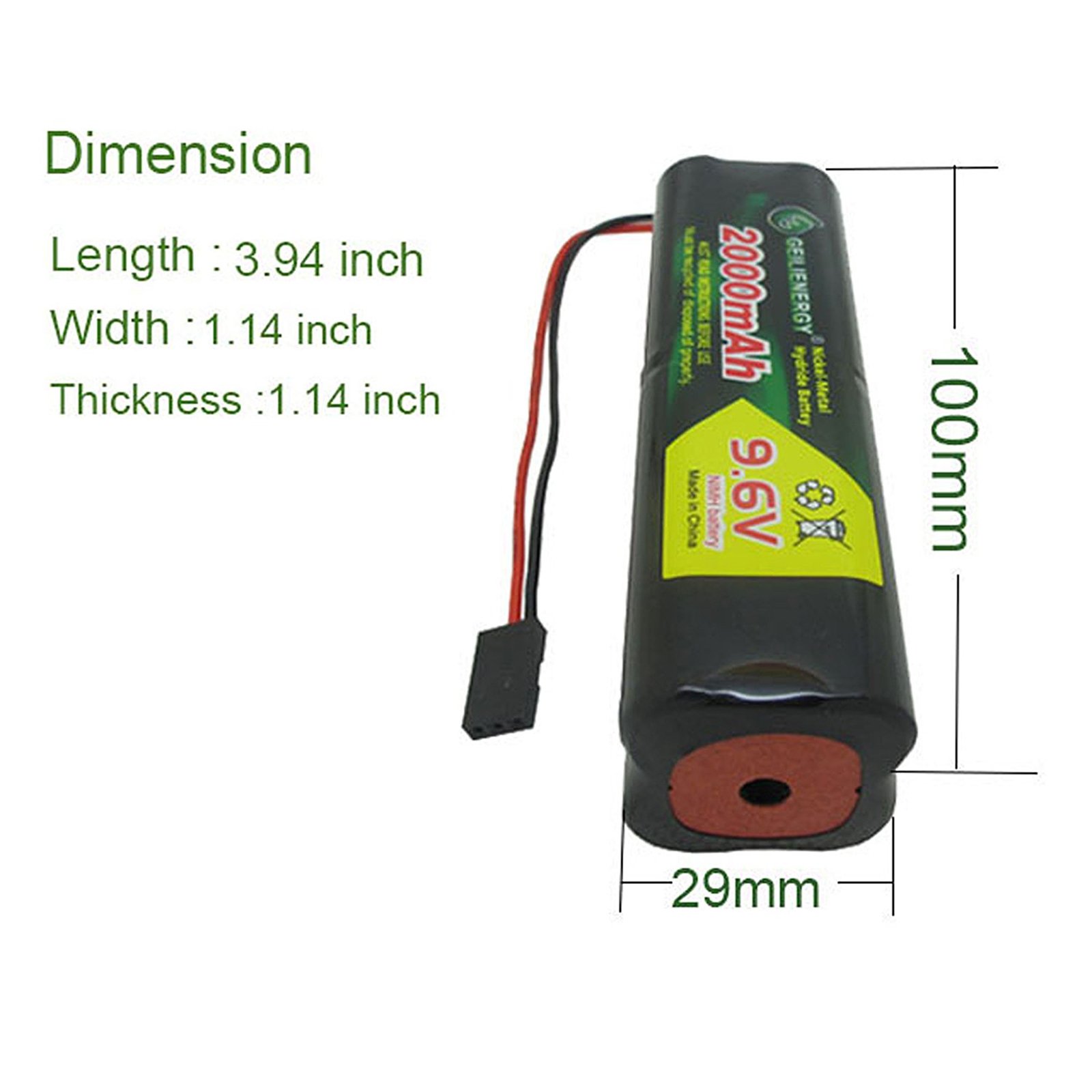 7.2v NiMH RC Batteries Tenergy 4.8V 2000mAh NiMH Square Receiver ...