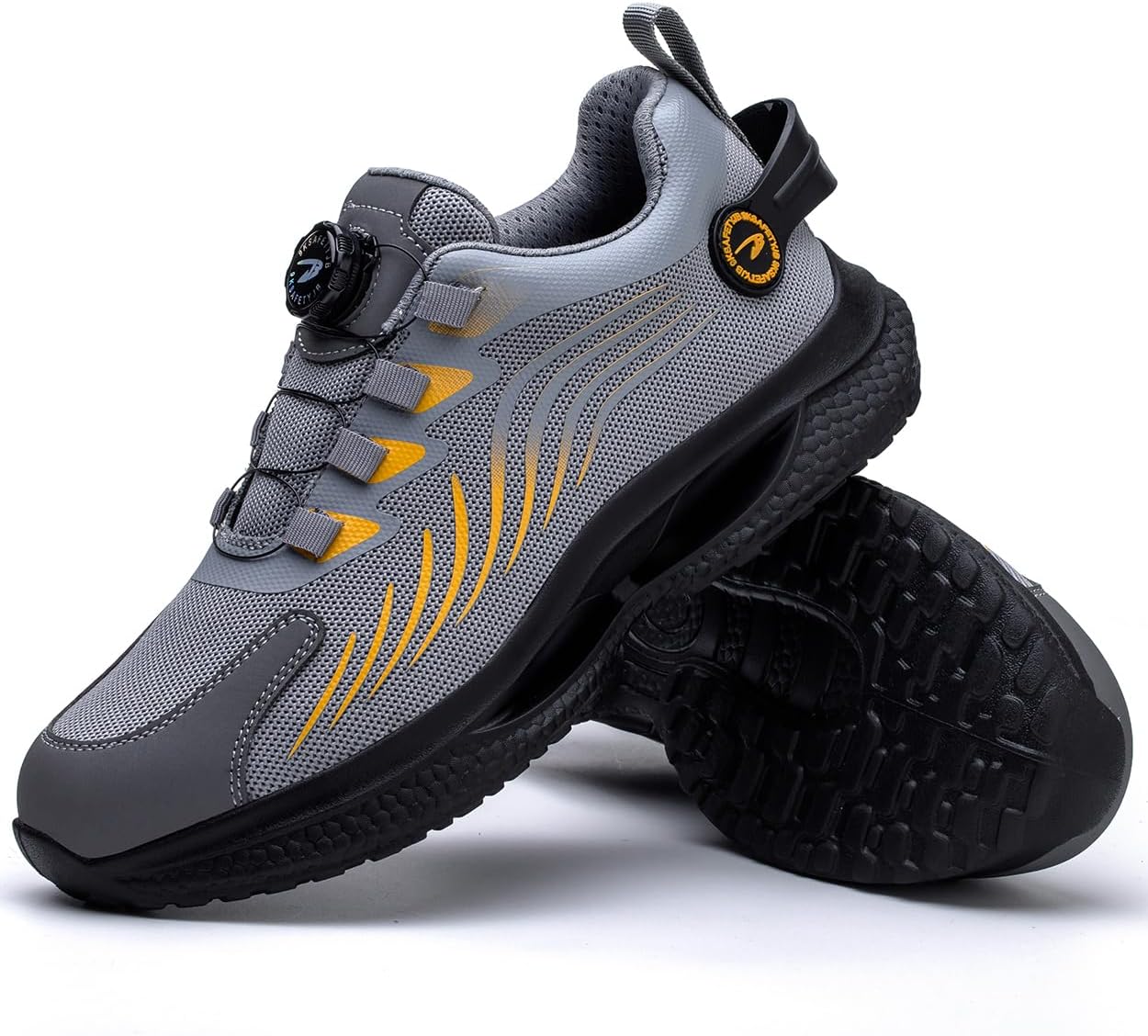 Steel Toe Shoes for Men Lightweight Air Cushion Safety Sneakers Slip Resistant Breathable Safety Work Boots