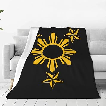 3 Stars and Sun Filipino Philippines Ultra-Soft Micro Fleece Blanket Lightweight Anti-Pilling Flannel Throw 40"x30"