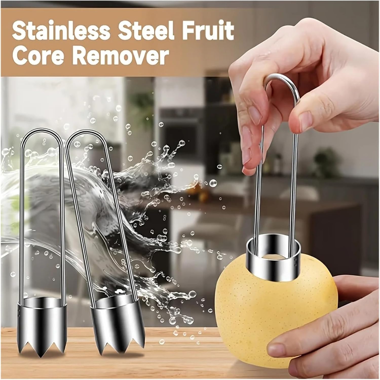 Fruit Vegetable Pepper Corer Seed Remover Portable Rust-Proof 304 Stainless Steel Core Remover For Pears And Apples Sharp Serrated Cutter Hand Tool For Vegetables