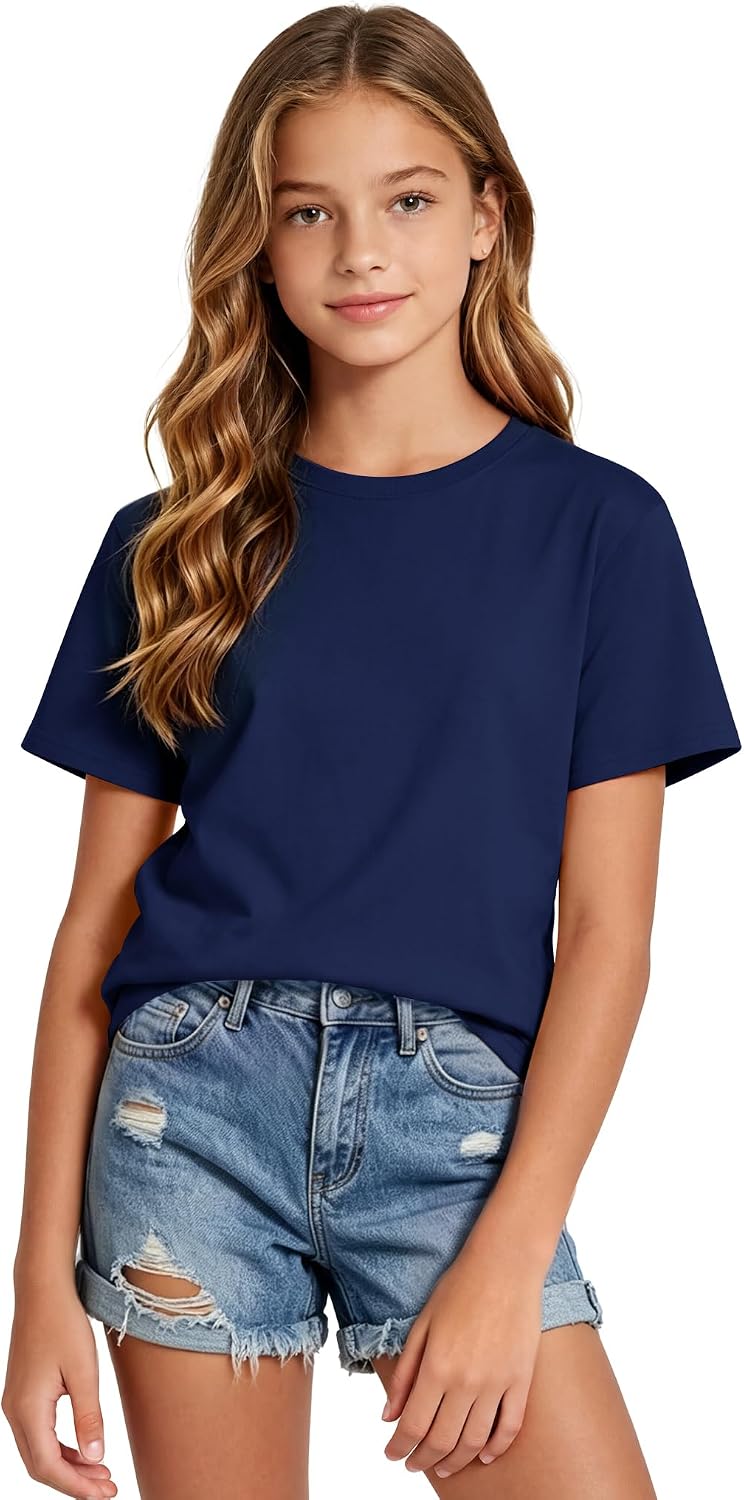 Girls Short Sleeve T-Shirts Oversize Top Shirt Tween Girl Clothes