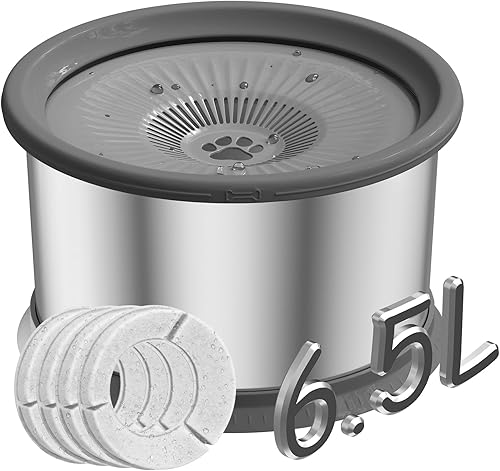 Miniatura 9 de Cuenco de agua para perros de 8L sin derrames de 2.1 galones, tazón de agua de acero inoxidable para perros de 270oz, gran capacidad sin