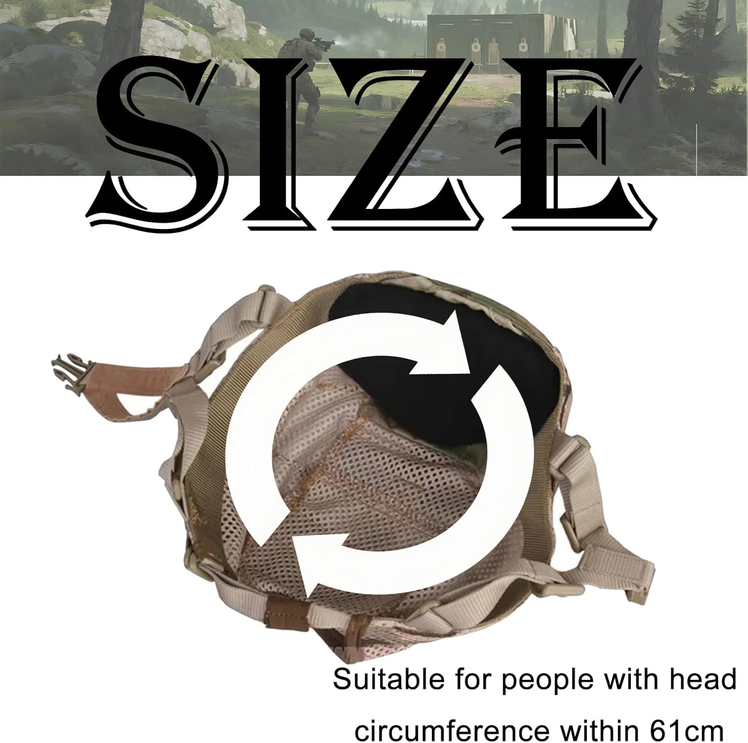 Tactical Field Cap with NVG Compatibility, MC Pattern, Padded Design, Adjustable Hook and Loop Straps for Airsoft, Hunting and Outdoor Activities