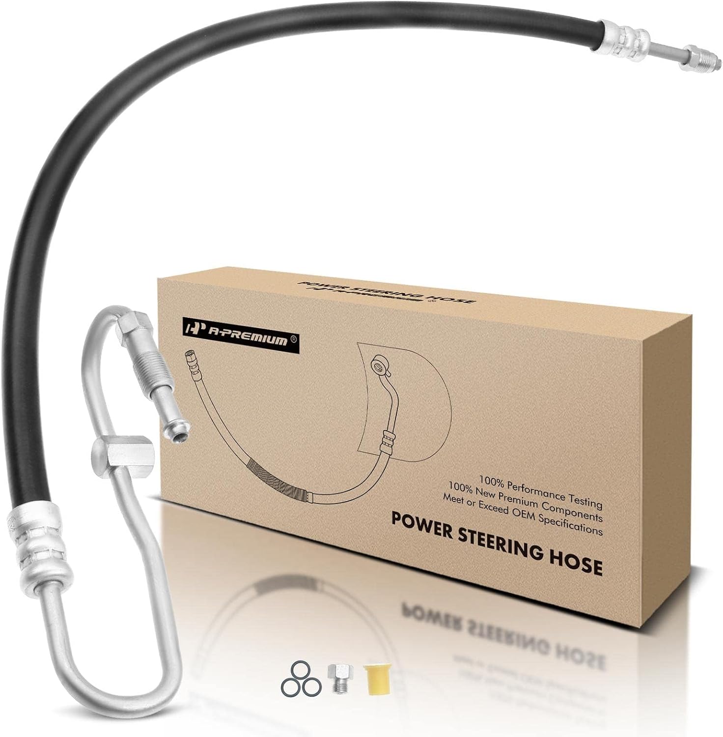 A-Premium Power Steering Pressure Line Hose Assembly Compatible with Dodge Ram 1500 2002-2008, Ram 2500 2003-2008, V6 3.7L V8 4.7L 5.9L, with O-ring, Pump to Gear/Rack Pinion