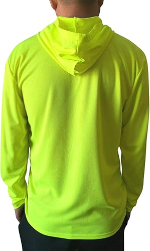 Miniatura 5 de NY GOLDEN FASHION Hi Vis - Camiseta de alta visibilidad de manga larga para trabajo de construcción con capucha