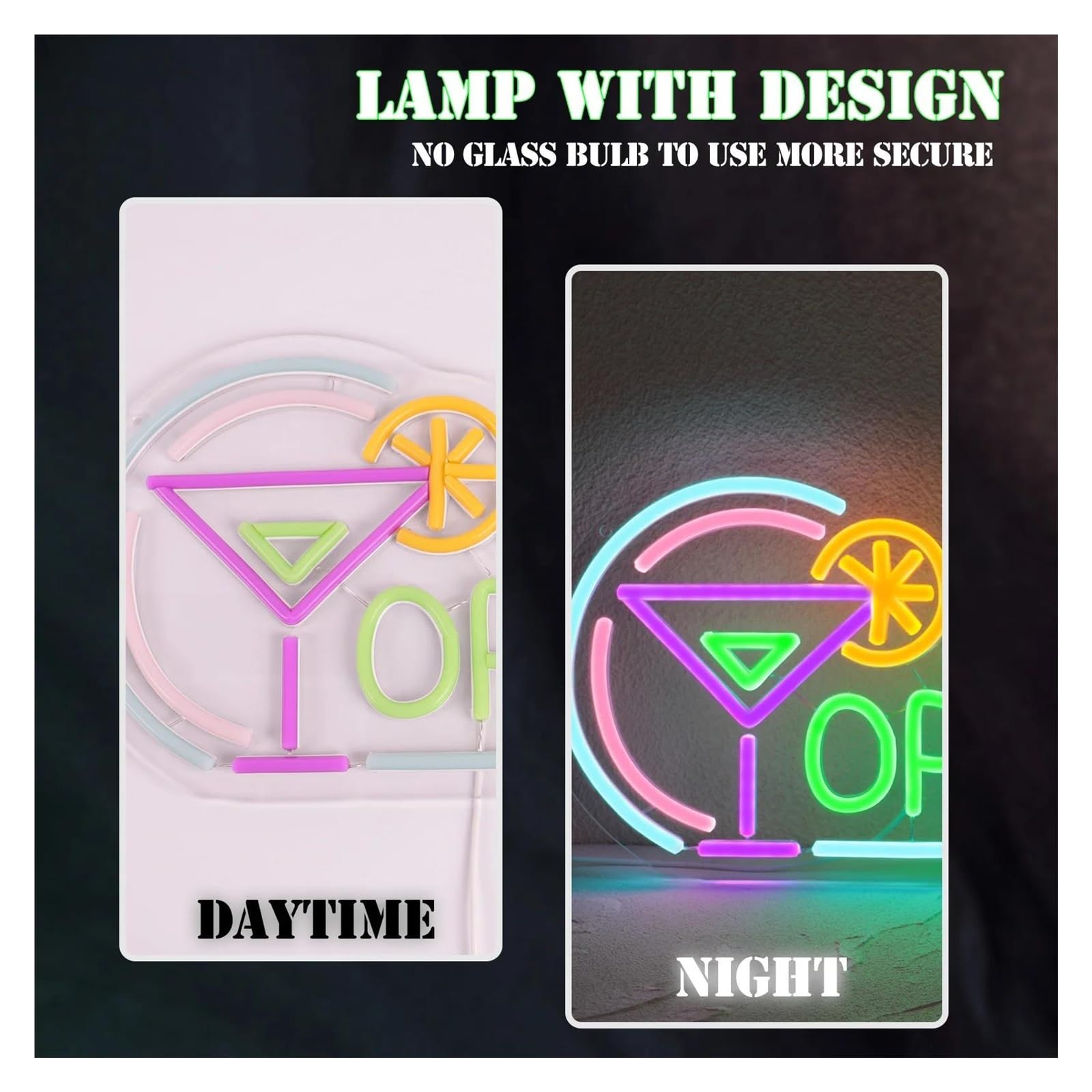 Wiszące neony artystyczne Neon Z Napisem "OPEN"LED, Dekoracja Ścienna, Ściemniacz USB, Do Barów, Sklepów, Imprez, 35 X 21,7 Cm