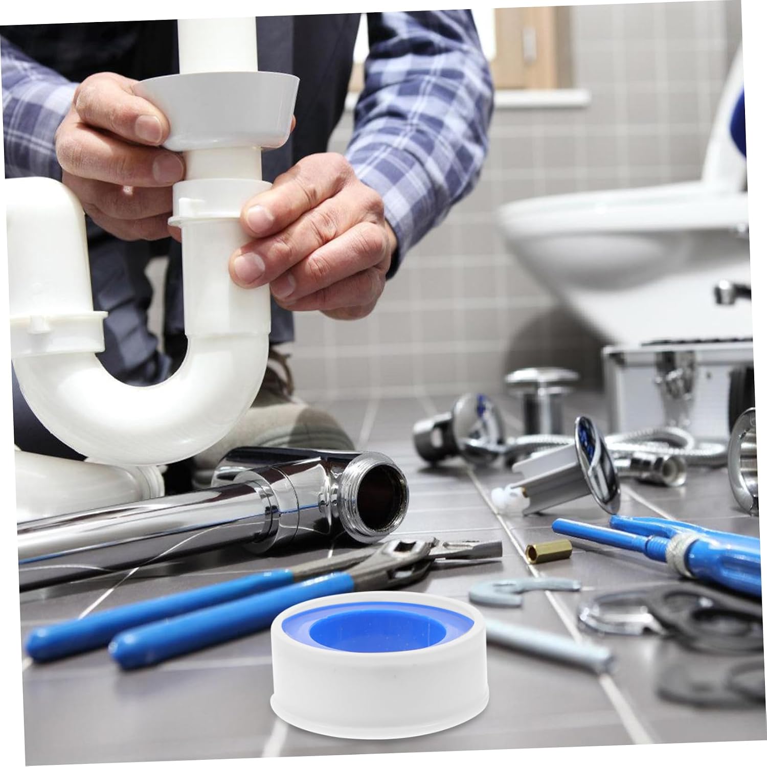 PTFE Thread Seal Tape 10 Rolls for Commercial Plumbing Leak Prevention
