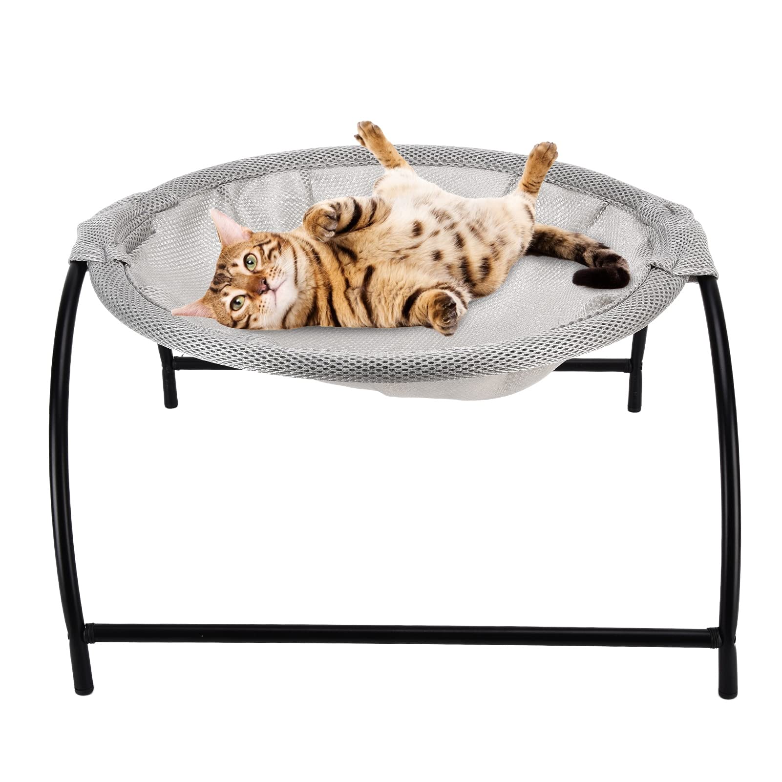 FLEXMAN Letto Sospeso per Gatti, Amaca per Gatti Morbida e Traspirante, 16,9X16,9X9,6 Pollici Letto per Animali Lavabile Staccabile per Gatti, Barboncini, Pomerania, Terrier (Gris)