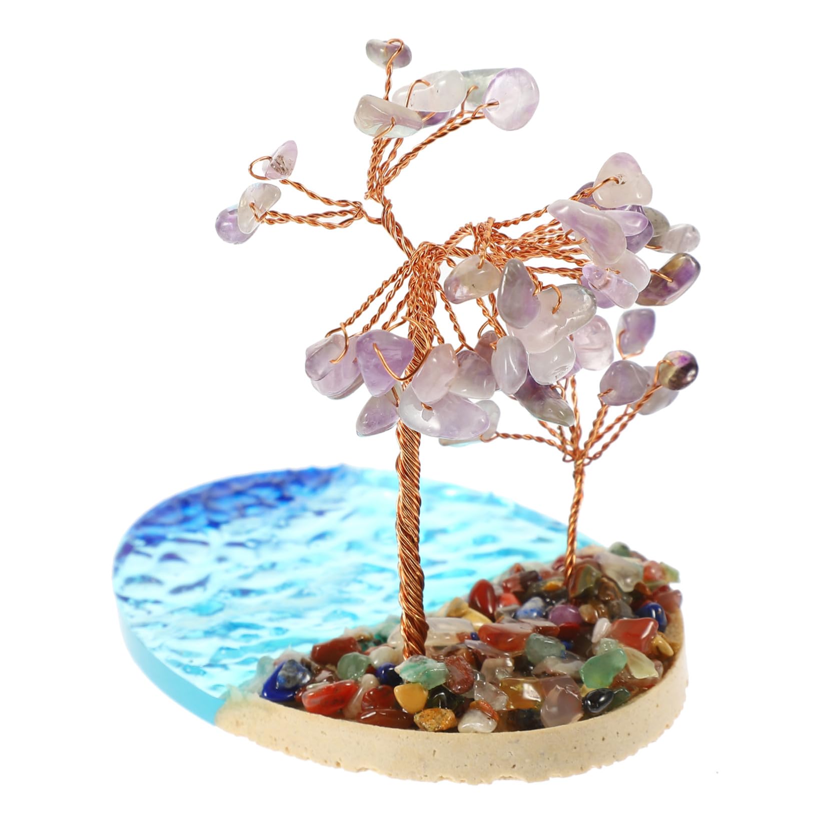 Cabilock 3 Pz Isola Spray Al Mare Decorazioni Per Case Delle Bambole Ornamento Bonsai Decorazione Dell'acquario Di Pesci Resina Cristallo Stanza Dei Giocattoli Viola,porpora