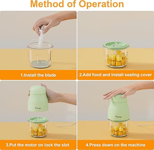 Miniatura 7 de Mezclador de alimentos para bebés con recipientes de alimentos para bebés, cucharas de silicona, fácil de limpiar, procesador de alimentos para