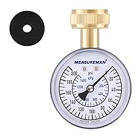Vista 15 de Measureman - Manómetro de presión de agua de 0-200 psi, esfera de 2.5", medidor de presión para boquilla de manguera, probador de presión de agua