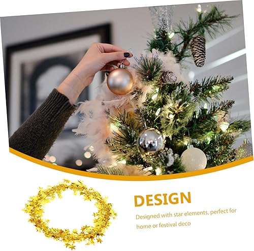 Miniatura 6 de NOLITOY Guirnaldas de estrellas de oropel para árbol de Navidad, guirnalda de estrellas de Navidad, guirnaldas para guirnalda dorada, guirnalda