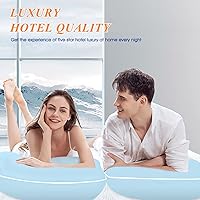 Vista 11 de MZOIMZO Almohadas de cama cómodas de lujo para dormir, tamaño estándar firme, juego de 2, diseño de malla lateral de enfriamiento reforzado