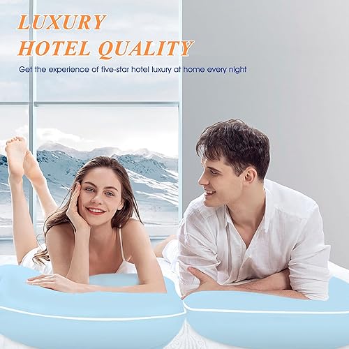 Miniatura 5 de MZOIMZO Almohadas de cama para dormir, densidad suave, juego de 2 unidades, calidad de hotel refrescante con relleno alternativo de plumón suave