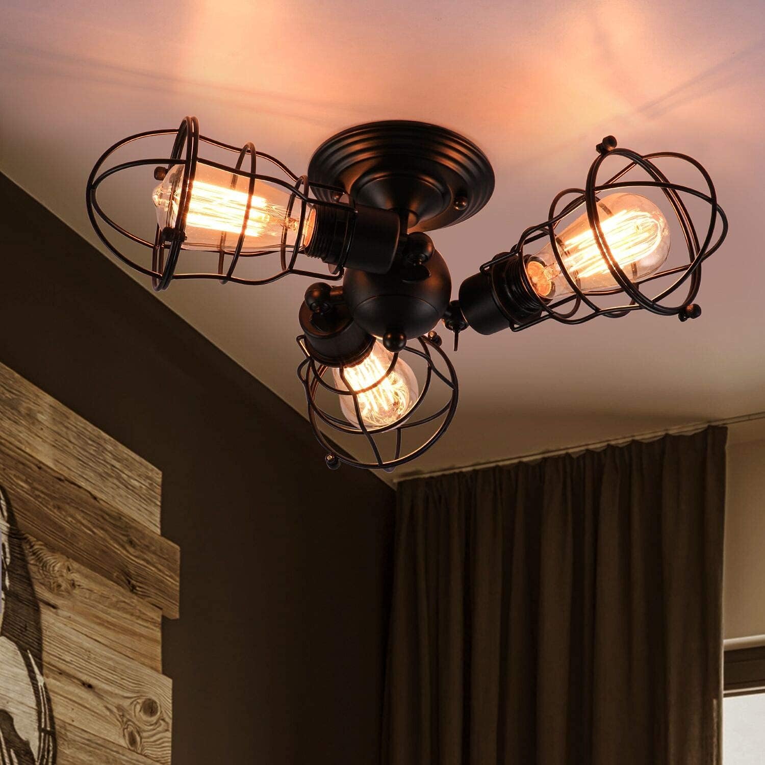 80% оƒƒ Dіѕсоunt Airposta Industrial 3-Light Semi Flush Mount Ceiling Light , Rustic Black Metal Wire Cage Pendant Lighting Fixtures for Kitchen Hallway Bedroom Farmhouse Porch Living Room Dinning Room Stairway Garage Suреr Chеар 🛒 Airposta Industrial 3-Light Semi Flush Mount Ceiling Light , Rustic Black Metal Wire Cage Pendant Lighting Fixtures for Kitchen Hallway Bedroom Farmhouse Porch Living Room Dinning Room Stairway Garage