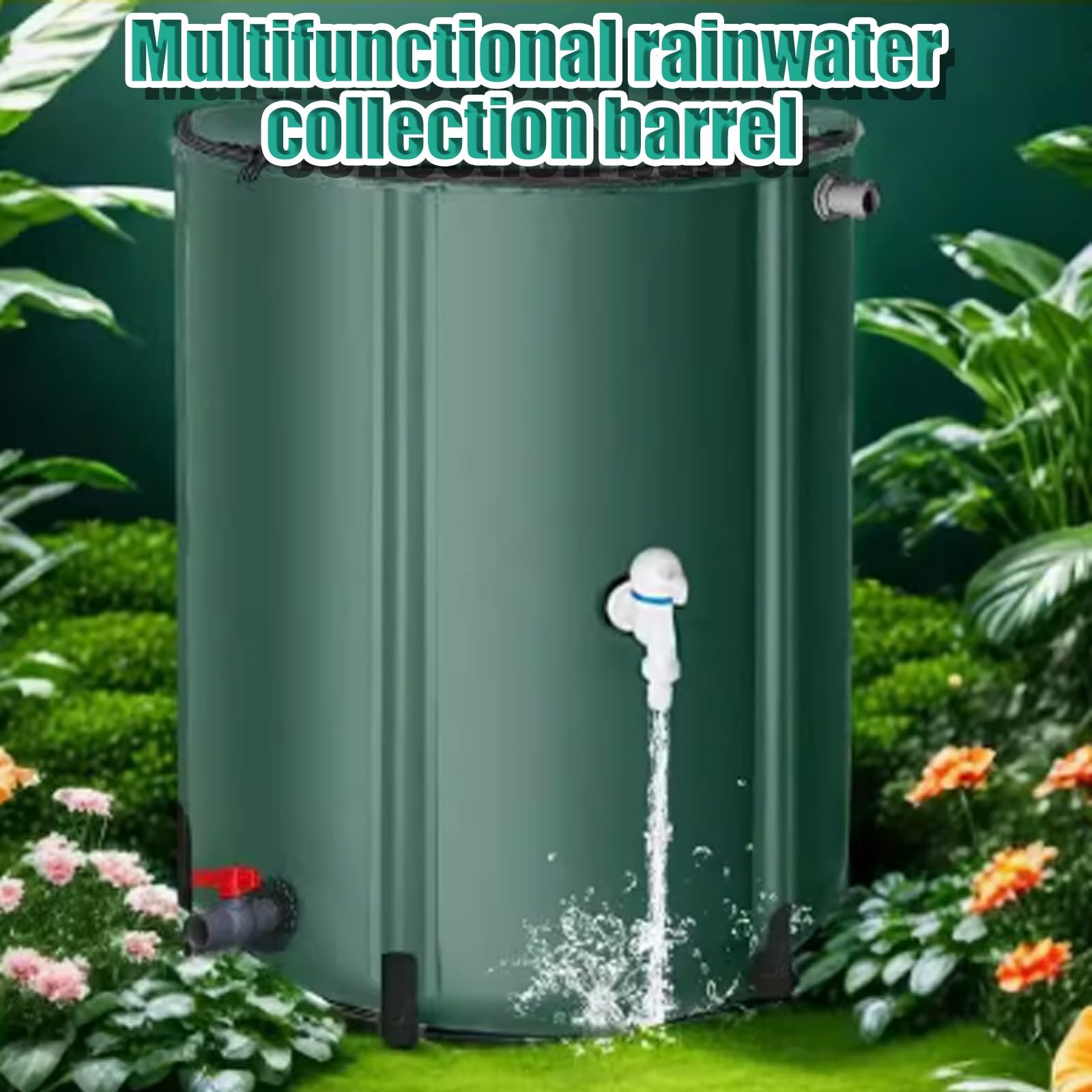 Cisterna for La Raccolta dell'Acqua Piovana in PVC, Tamburo di Raccolta dell'Acqua for Esterni, Serbatoio Pieghevole for L'acqua Piovana, for Il Giardino di Casa(200L)