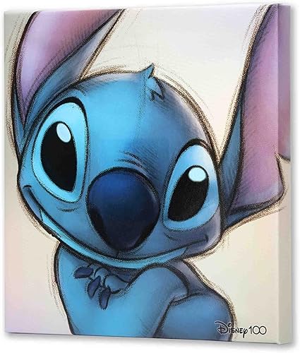 Miniatura 2 de Open Road Brands Disney - Lienzo decorativo para pared, diseño de Lilo y Stitch, 100 aniversario, diseño clásico de puntada para el hogar