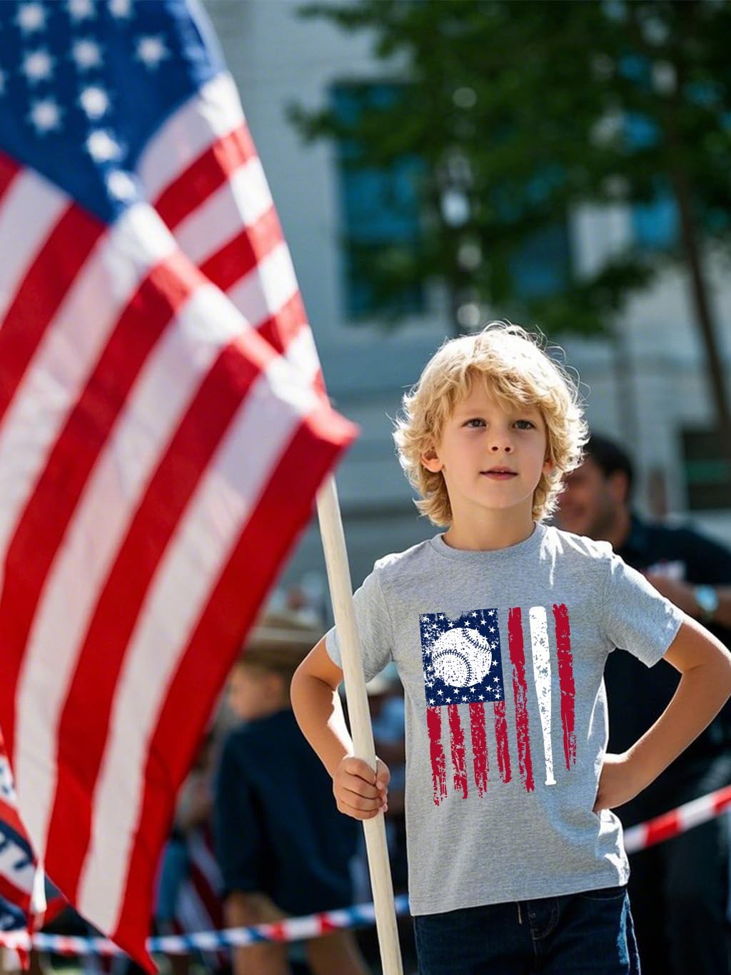 Kids 4th of July T-Shirt for Boys Patriotic Tops American Flag Shirts Independence Day Clothes Cotton Tees 2-10T
