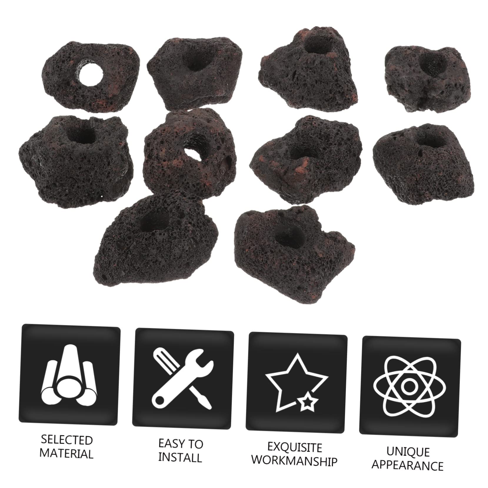 Yardwe 10piezas Anillos Fijación Rocas Volcánicas Unidades Decoración Peceras Acuáticas