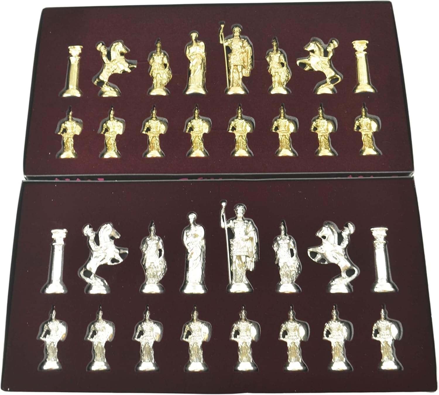 (Without Board) Historical Handmade Rome Figures Metal Chess Pieces Big Size King 4 inc (Only Pieces)