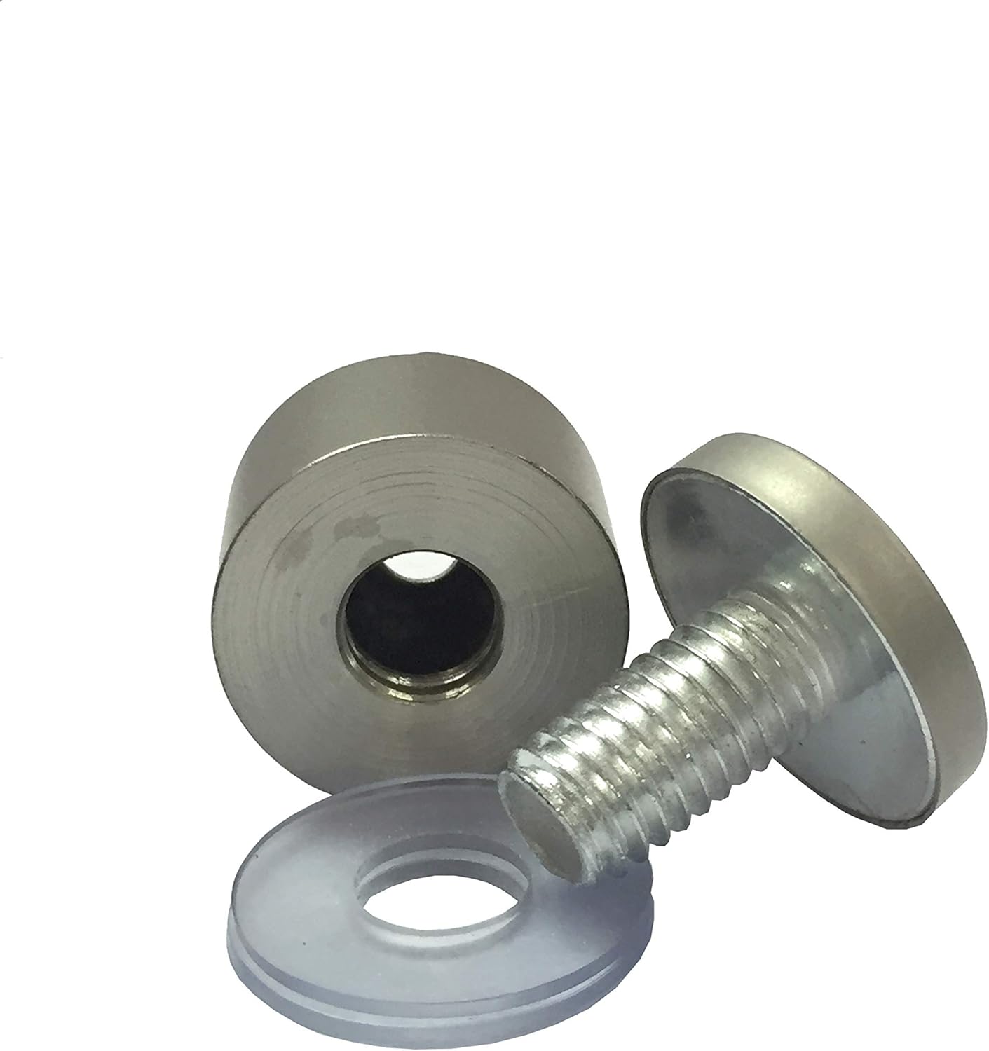 FixtureDisplays® 4PK Sand Blast Matte Stainless Steel Advertisment Screws Metal Standoffs 20 x 25mm Standoff Hardware for Glass 16753-A20X25-FBA