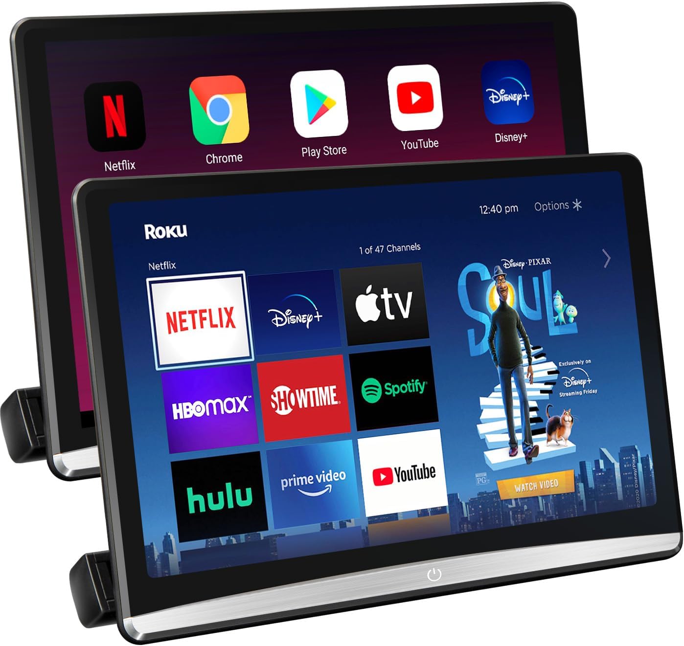 12.4" Android 4K Portable TV for Cars,Car Headrest Monitor Tablet for Back seat, Support Phone Wireless Mirror Link Touchscreen Monitors,with WiFi/Bluetooth/HDMI/USB/Airplay Video Player