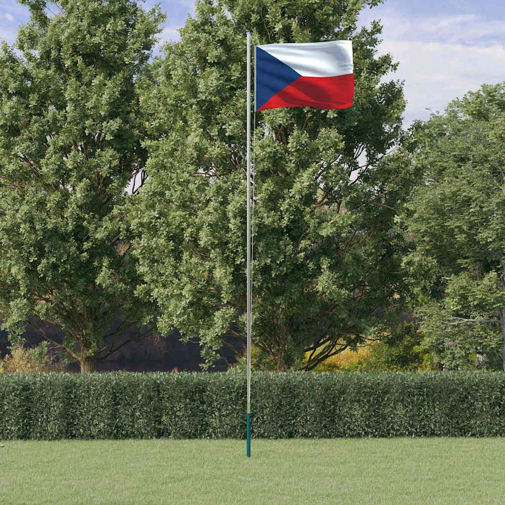 Genérico Mástil y Bandera de República Checa Aluminio 6,23 m,Casa y jardín,Decoración,Banderas y Mangas de viento-3147109