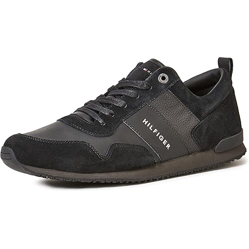 Tommy Hilfiger Men's Iconic Leather Suede Mix Runner Sneakers