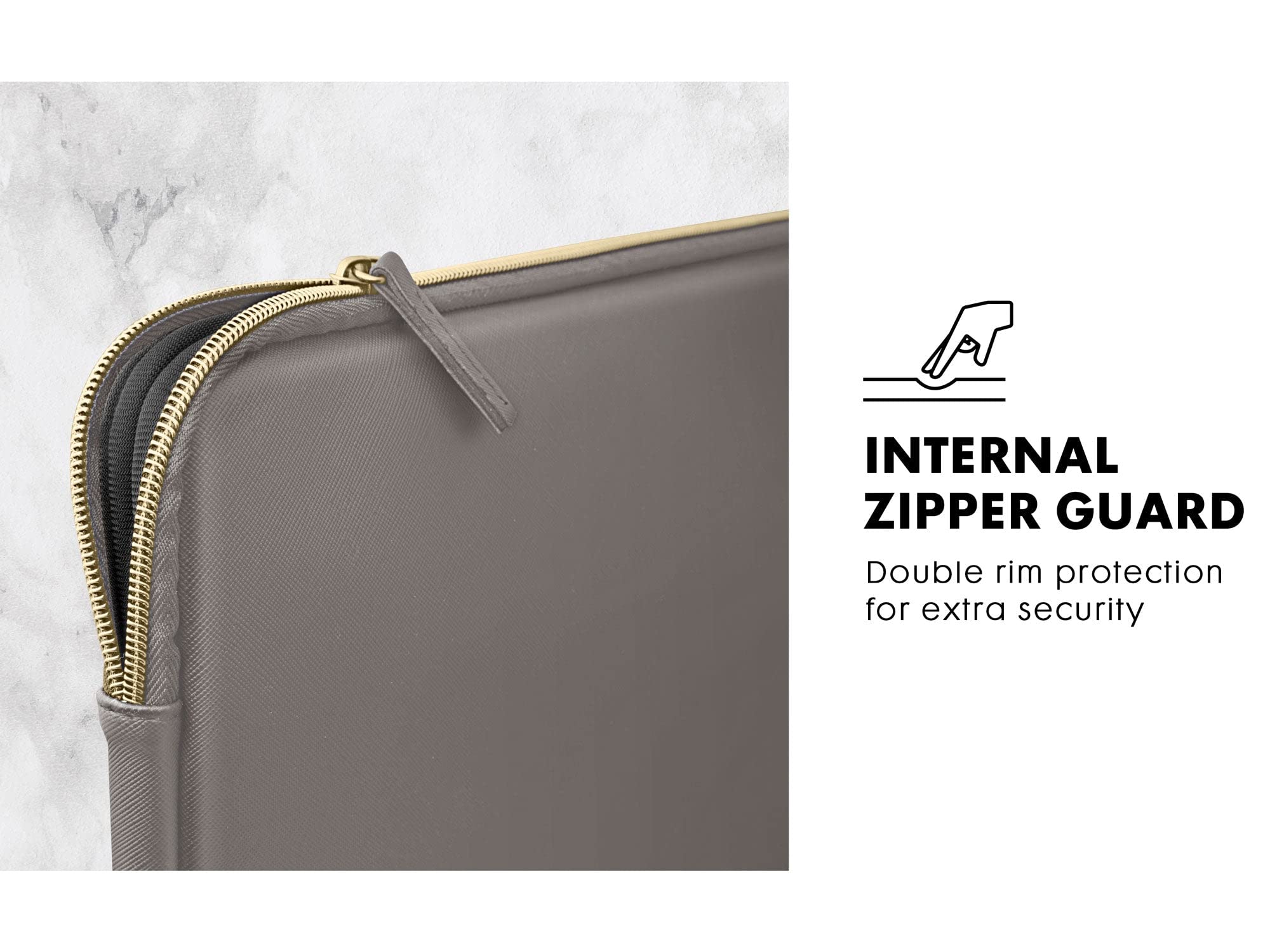 LAUT Prestige Hoes Voor 14-inch MacBook Pro/Air – Ultrazachte Voering, Gewatteerd, CORDURA Stof, Taupe