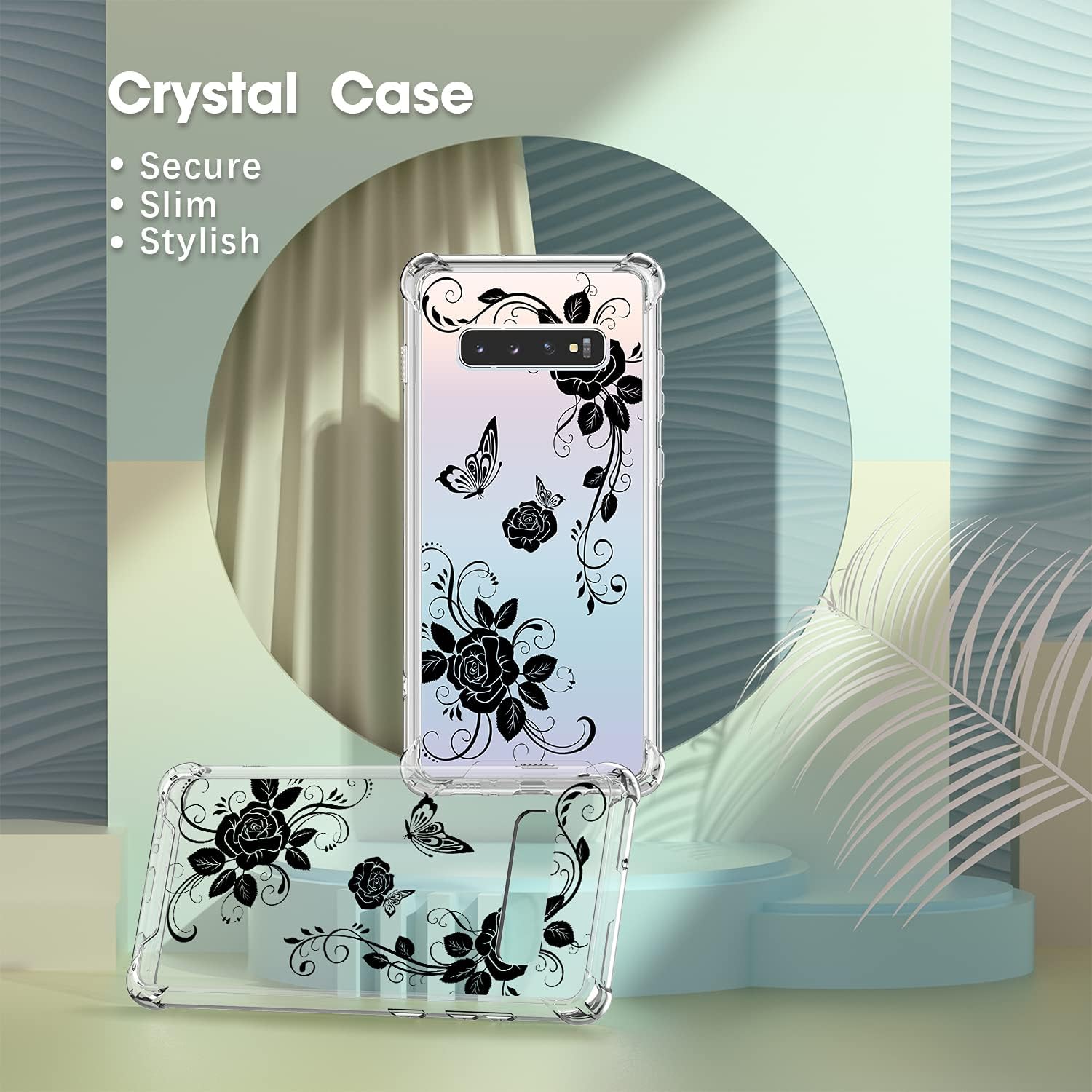 Cutebe Case for Galaxy S10,Shockproof Series Hard PC+ TPU Bumper Protective Cover for Samsung Galaxy S10 6.1 Inch 2019 Release Black