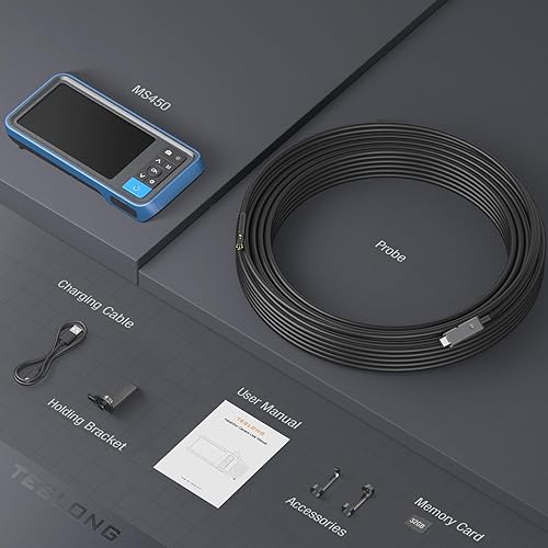 Miniatura 9 de Cámara de alcantarillado de 50 pies, Teslong 1080P Cámara de inspección de serpiente de fontanería para drenaje con luz, boroscopio endoscopio