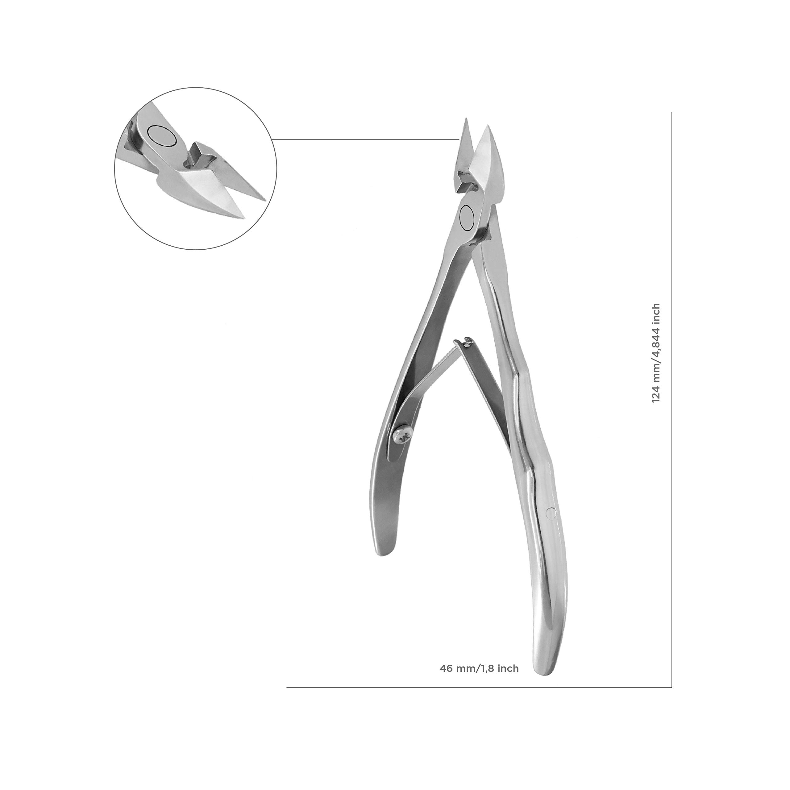 KL-01 - Pinza professionale Staleks, lunghezza 11,5 cm, taglio 1,4 cm, custodia protettiva in pelle