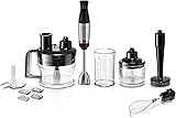 Bosch, Hand Blender, ErgoMaster 6 Series, 1000 Watt Air-Cooled Motor, Extra Wide Speed Variator, QuattroBlade System Pro Mixing System, Accessories Included, MSM6M673 - 1