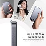 IWALK Mag-Safe Ultra Banque d'électricité Slim pour iPhone, 5000mAh 18W Chargeur portable USB C avec LED Affichage, chargeur portable sans fil magnétique pour iPhone 17/16/15/14/13 Series, gris
