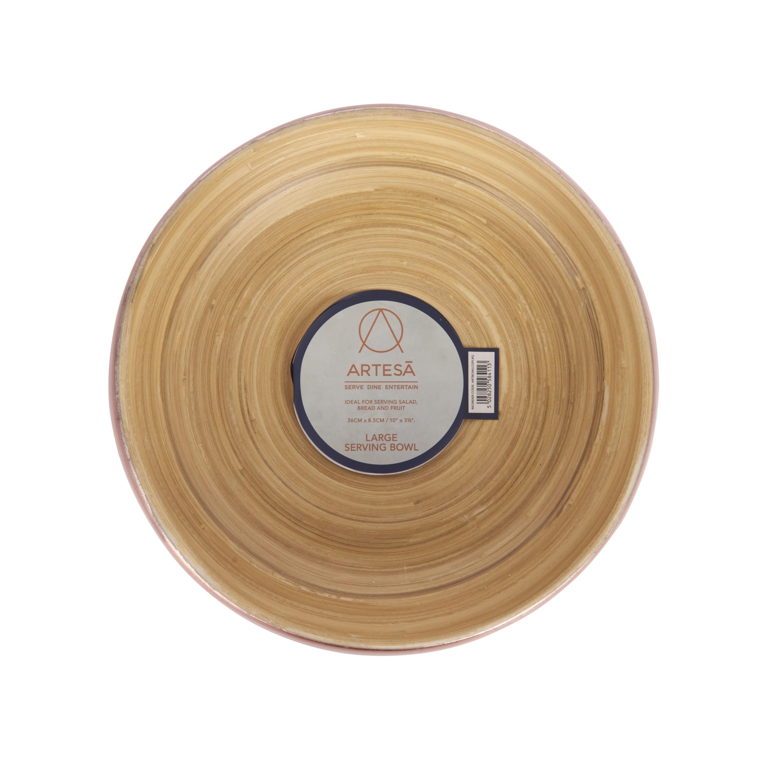 Artesà Cuenco Bambú, 26cm, para Servir Ensalada, Fruta o Pan