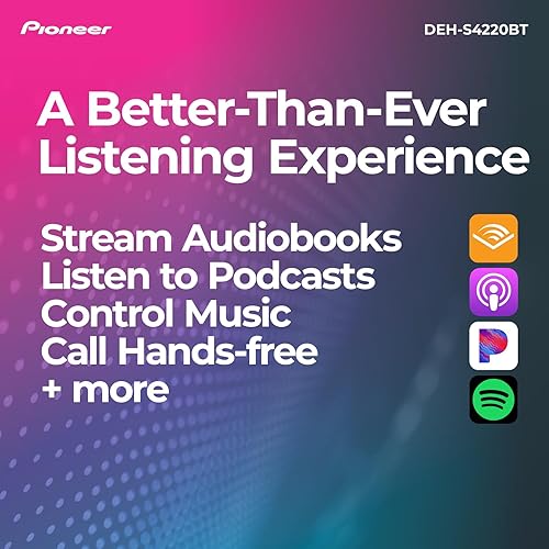 Miniatura 5 de Pioneer DEH-S4220BT Receptor de CD Bluetooth Single-DIN con entradas USBAUX, sincronización inteligente Pioneer y llamadas manos libres para una